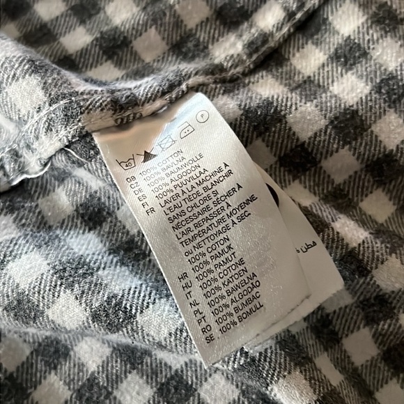 H&M Grey White flannel Shaket Shirt XL - Picture 6 of 6